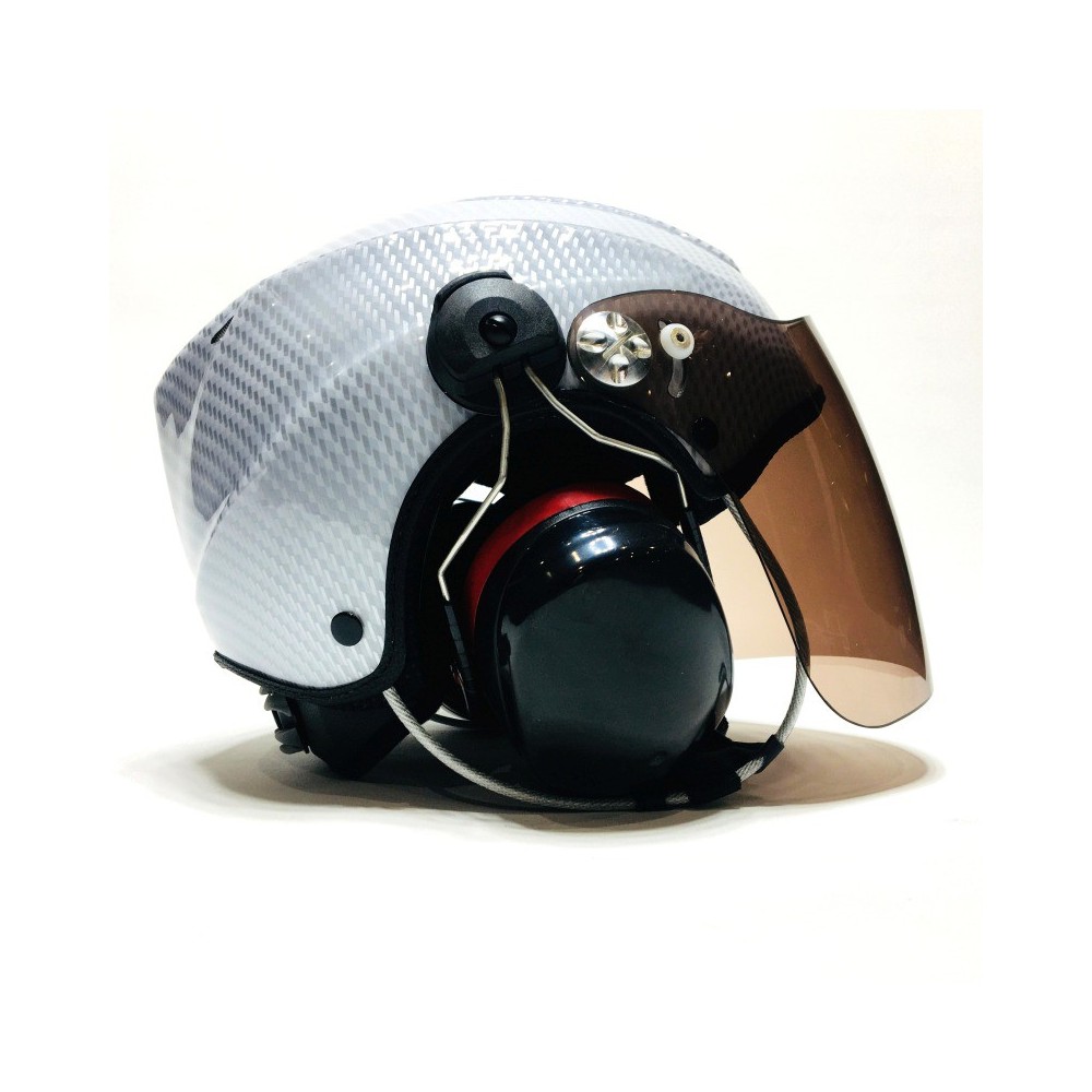 Solar X Carbon-Optic Biały słuchawki Peltor X4 z łącznością Spider