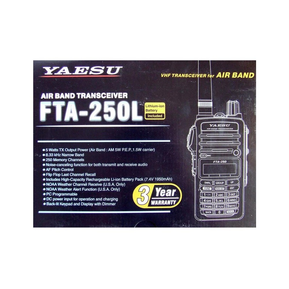 Yaesu FTA-250L - ręczny radiotelefon na pasmo lotnicze
